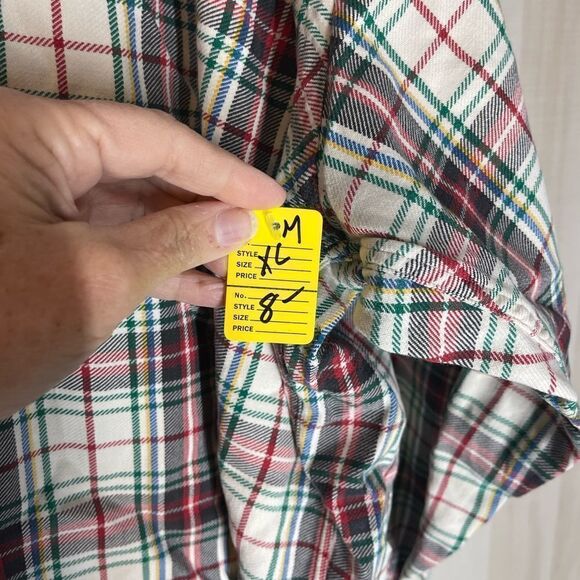 Ralph Lauren plaid long sleeve button front shirt red white blue green, size XL - Picture 10 of 11
